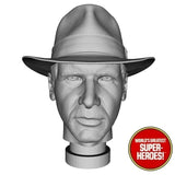 3D Printed Head: Indiana Jones Harrison Ford for 8" Action Figure (Flesh)